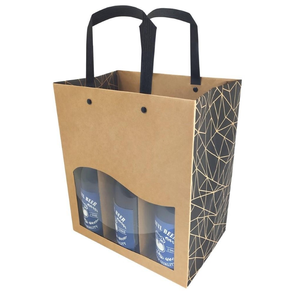 SHOPPER CARTA AVANA PER 6 BOTTIGLIE H26X22.5X15
